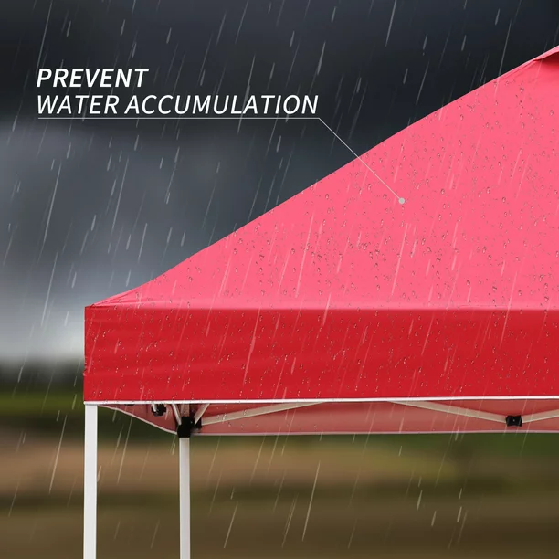 Outdoor Basic 10′ X 10′ Pop Up Canopy Tent Outside Canopy. One Push Tent Canopy. Red