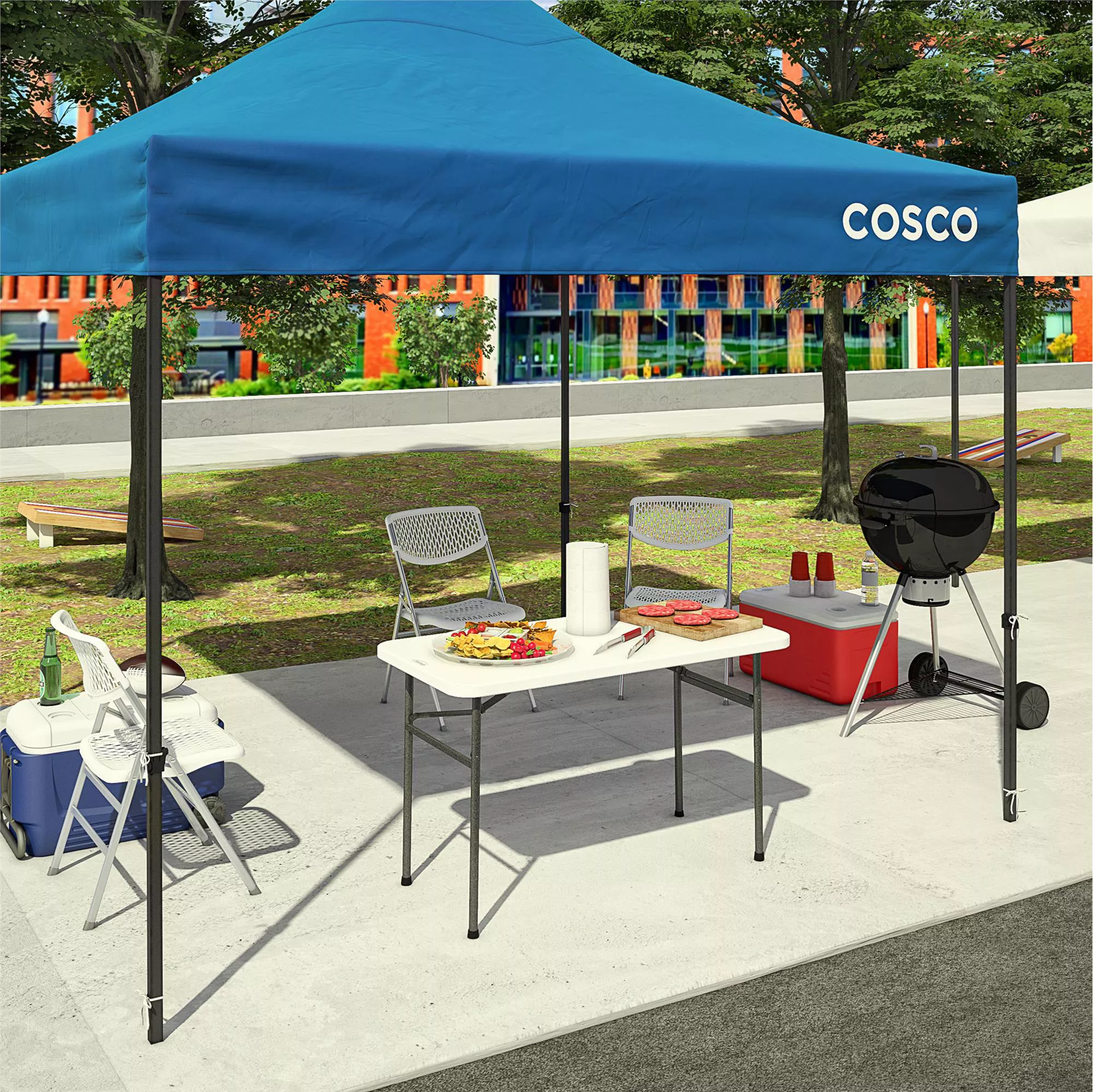 Cosco 4′ Straight Folding Utility Table. White