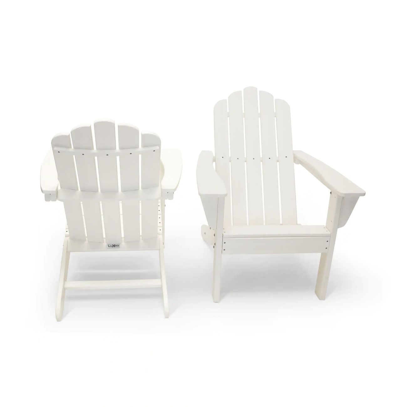 LuXeo Marina White Poly Plastic Outdoor Patio Adirondack Chair (2-Pack)