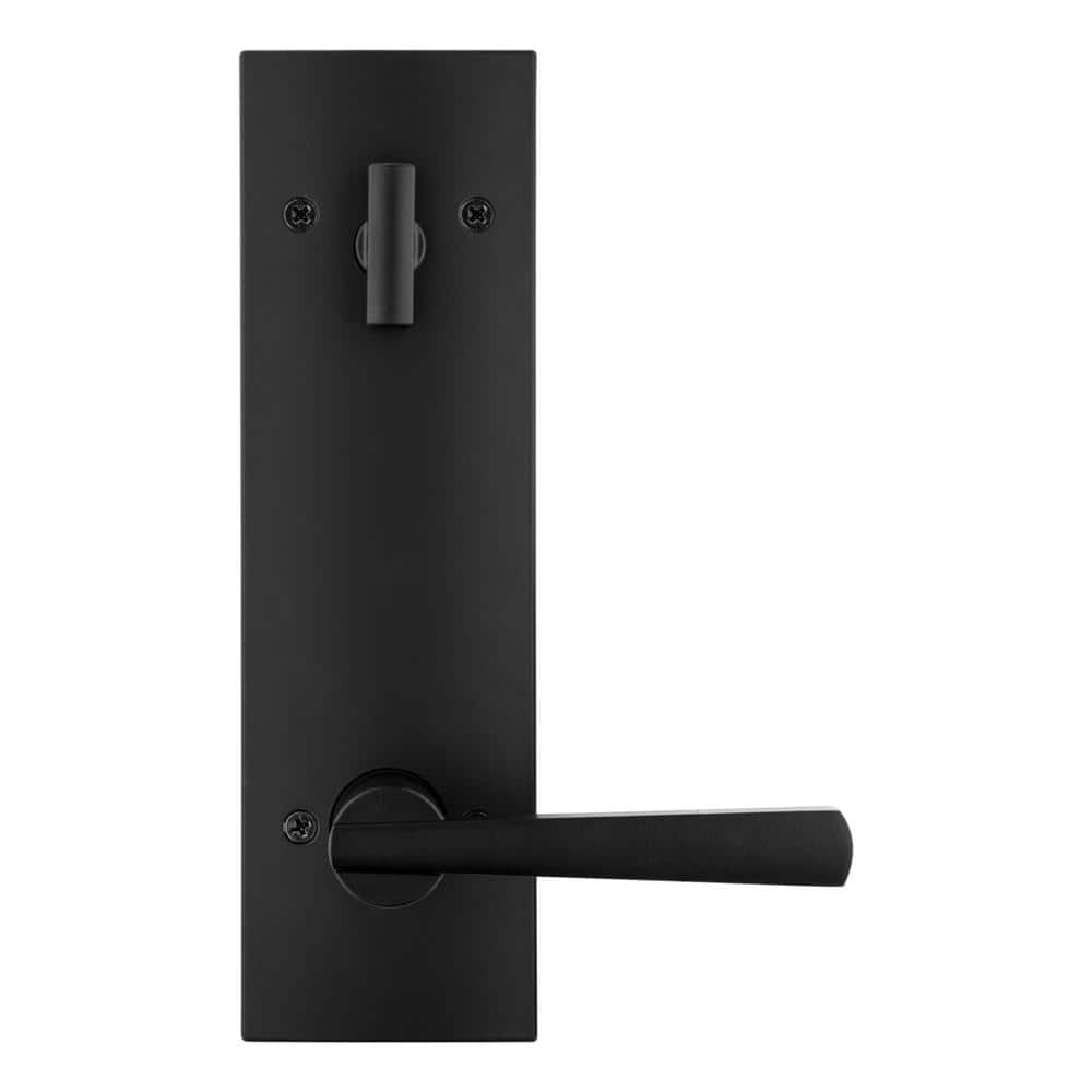 Baldwin Prestige Spyglass Matte Black Universal Entrance Door Handleset Featuring SmartKey Security