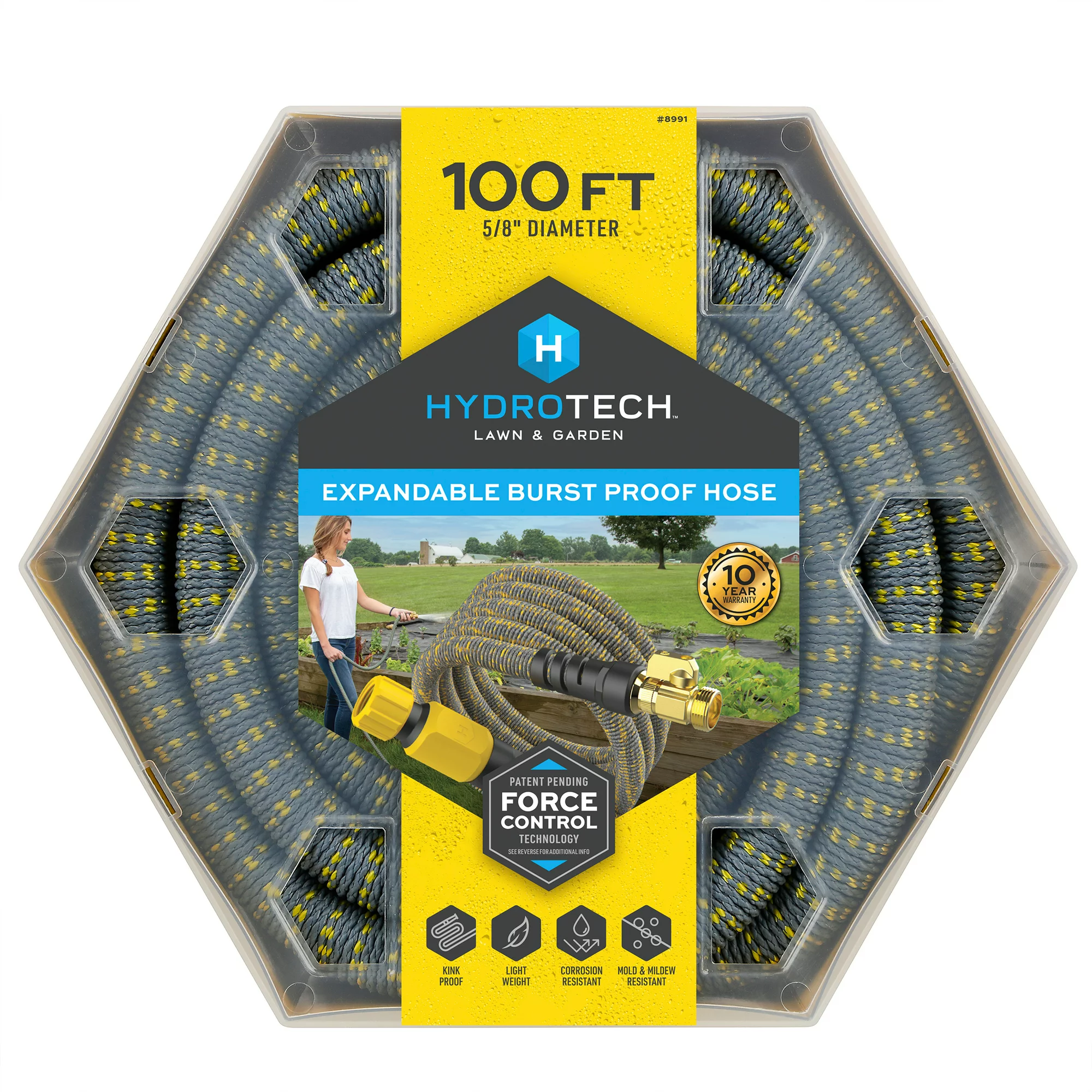 HydroTech Burst Proof Expandable Garden Hose - Water Hose. 5/8 in Dia. x 100 ft.