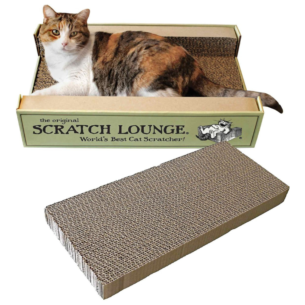 Scratch Lounge The Original Scratch Lounge Toy with Catnip + Reversible Replacement Scratch Floor Cat Toy