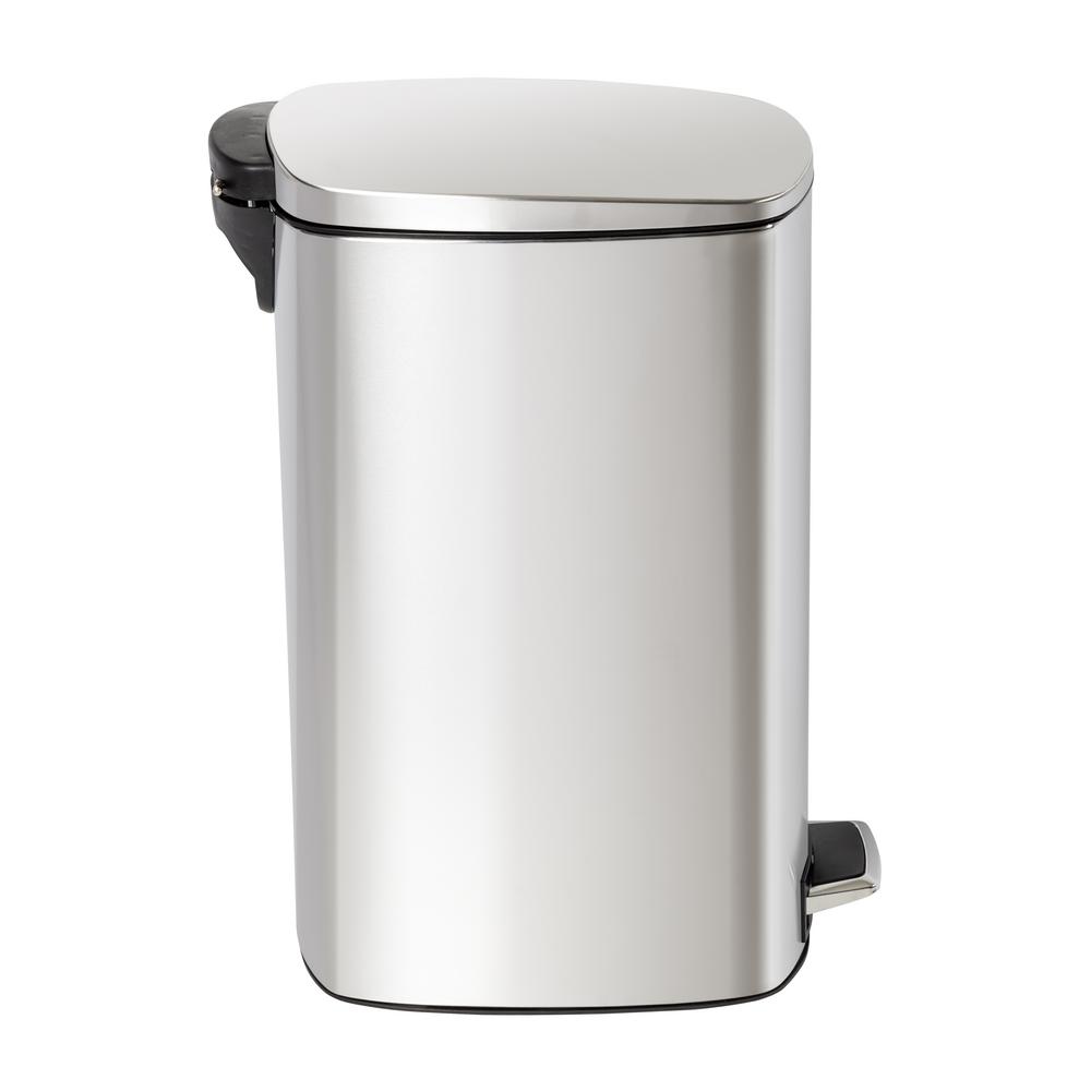 Honey-Can-Do 10.6 Gal. Stainless Steel Metal Household Step-On Trash Can