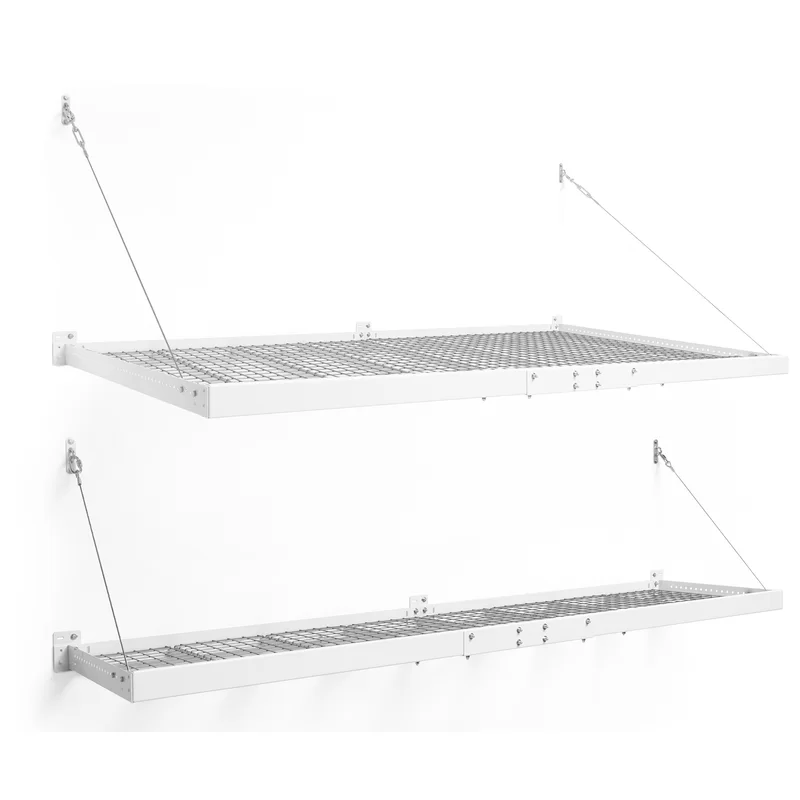 NewAge Products White Pro Series Wall Mounted Steel Shelf Set
