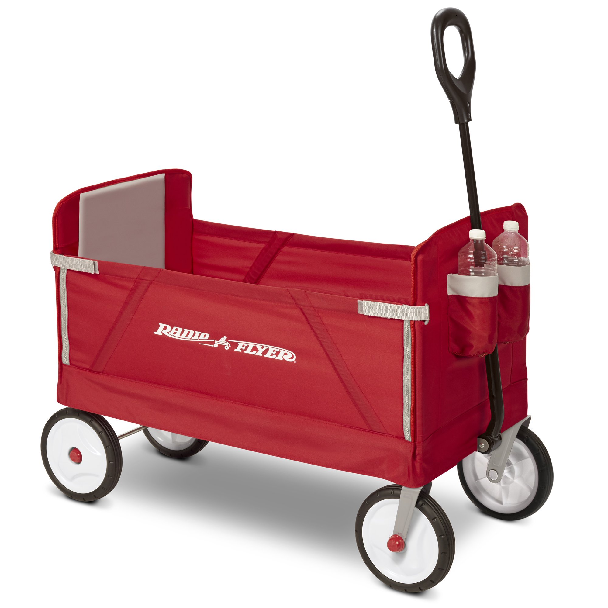 Radio Flyer 3-in-1 EZ Fold Wagon. Padded Seat with Seat Belts. Red