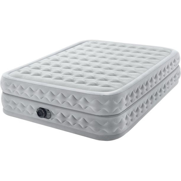 Intex Dura-Beam Deluxe 20″ Raised Air Mattress. With Built-in Pump. Queen