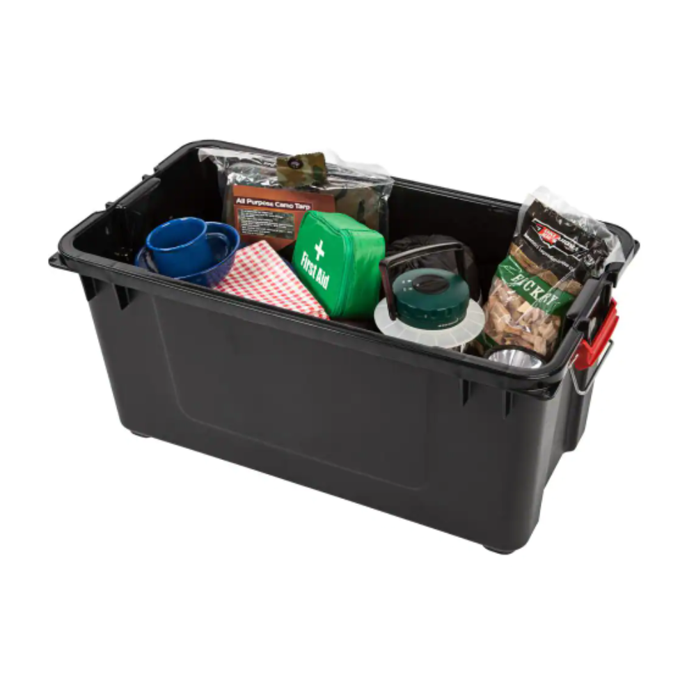 Iris 82 Qt. WeatherPro Store-It-All Storage Bin in Black (4-Pack)