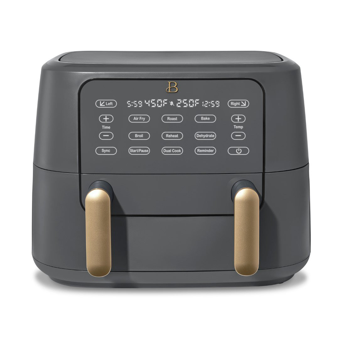 Beautiful 9 Qt. TriZone Air Fryer by Drew Barrymore. Oyster Grey