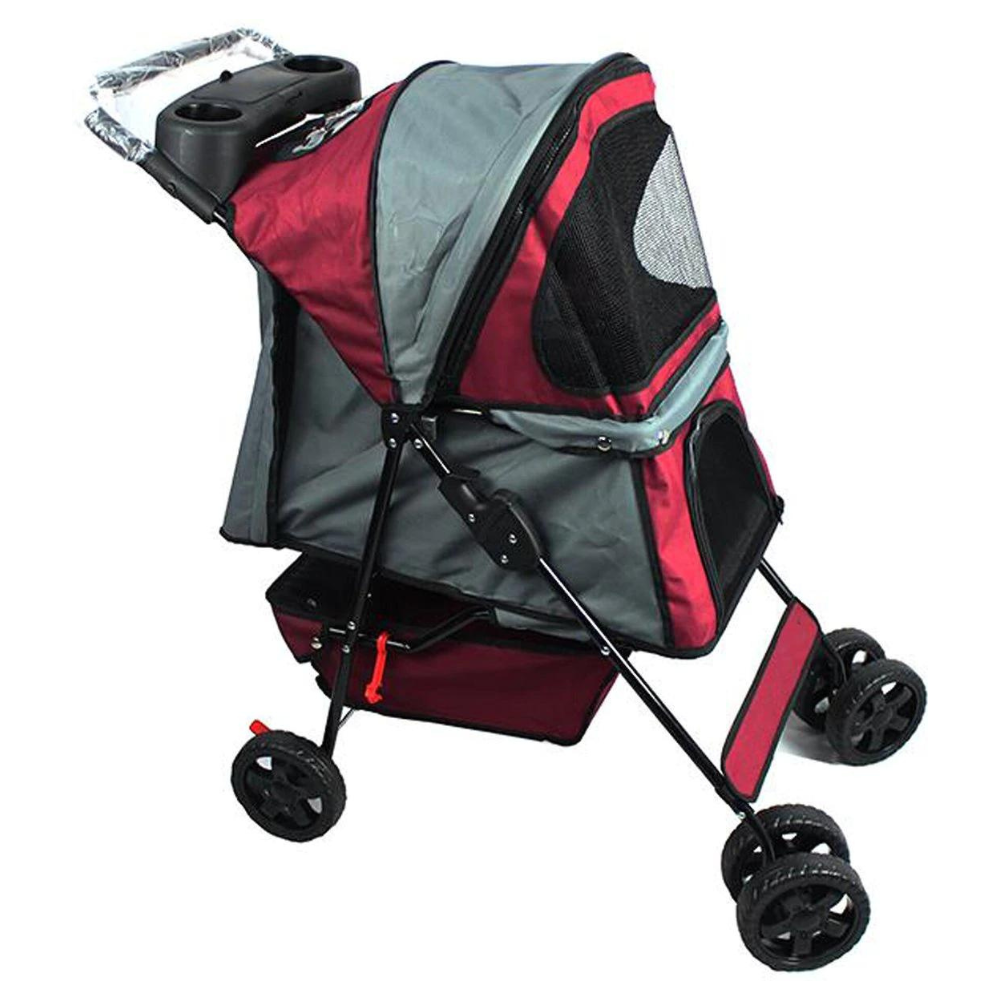 Jespet 4 Wheel Pet Stroller. Red. 36-in