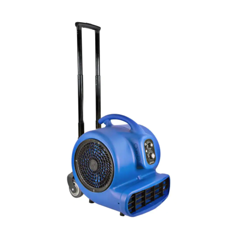Comfort Zone 1 HP High Velocity Air Mover Carpet Dryer Blower Fan with Timer Blue