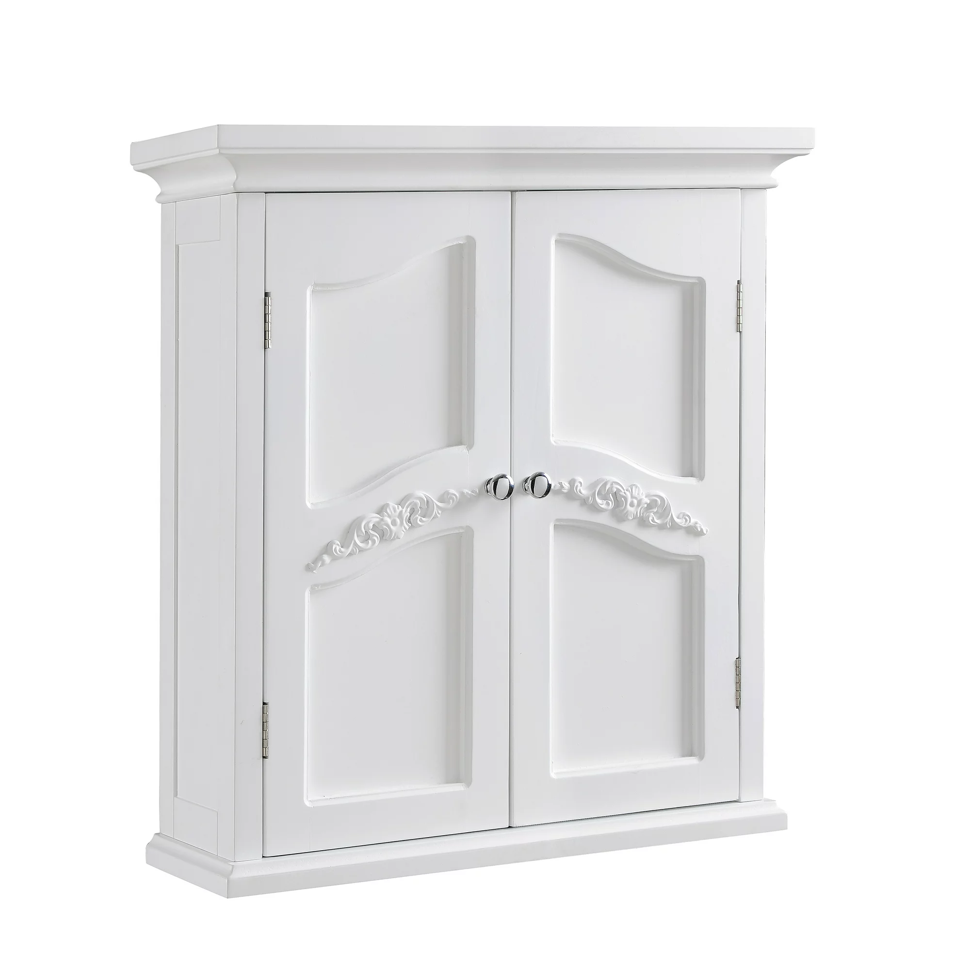 Teamson Home Versailles Wooden Wall Cabinet with 2 Shelves. White