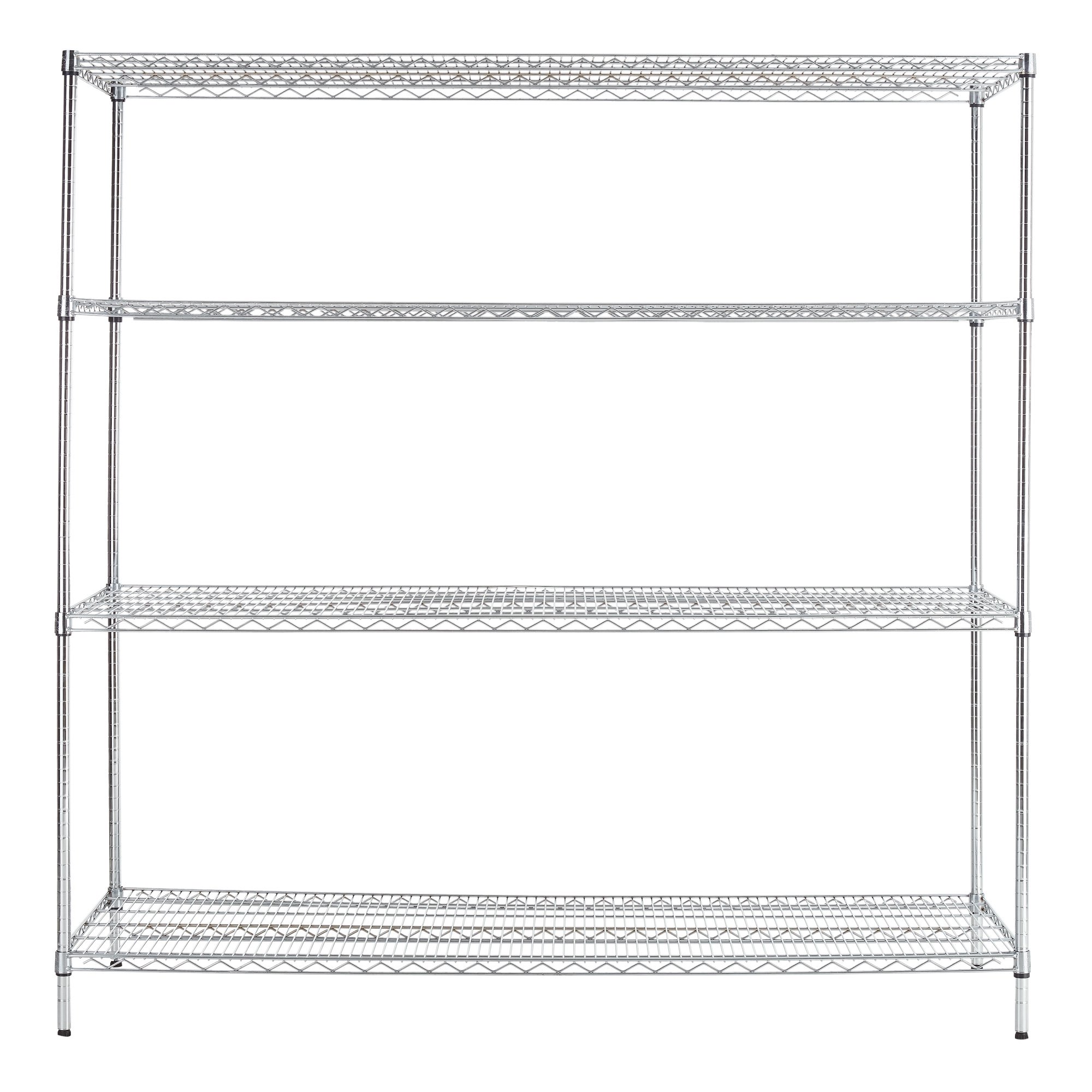 Hyper Tough 4-Shelf Commercial Steel Wire Shelving Unit. Chrome. 24″Dx72″Wx72″H