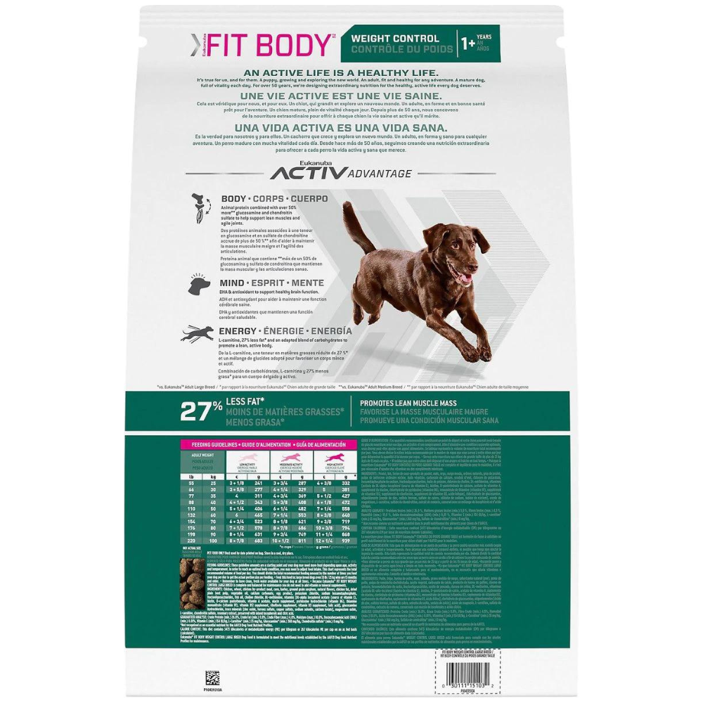 Eukanuba Fit Body Weight Control Large Breed. New 28-lb bag