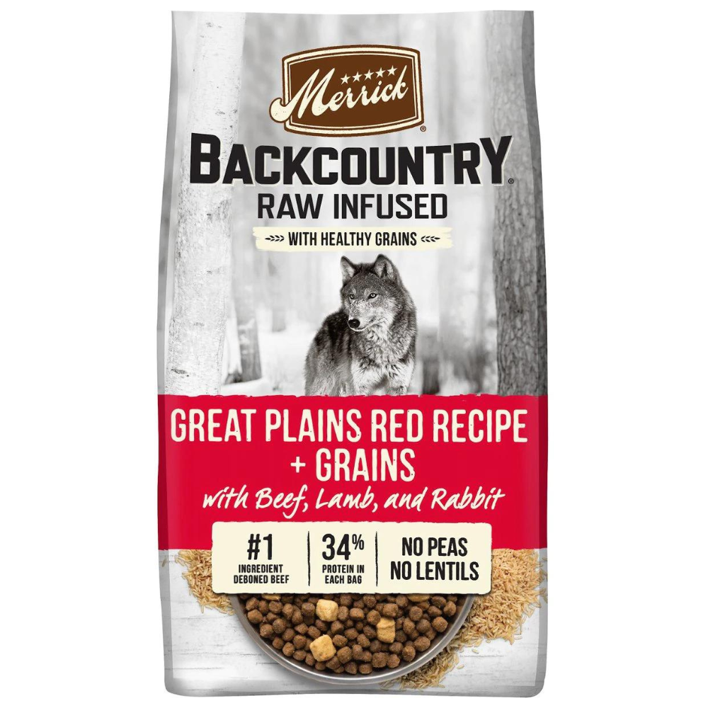 Merrick Backcountry Raw Infused Great Plains Red Recipe + Grains. 20-lb bag