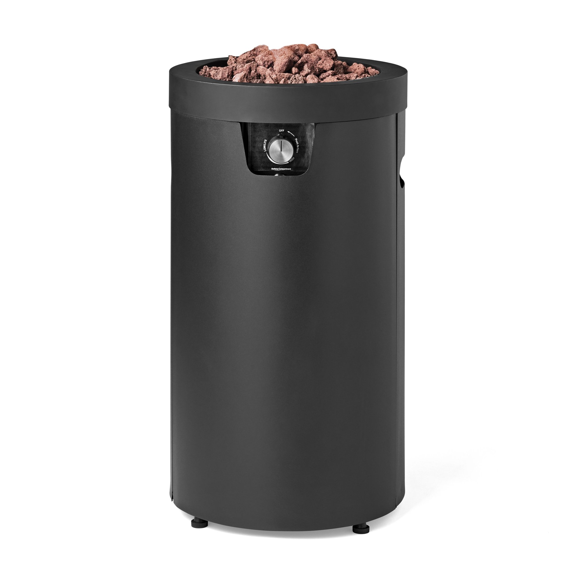 Mainstays 28-inch Tall Column Propane Gas Outdoor Fire Pit. Matte Black Finish