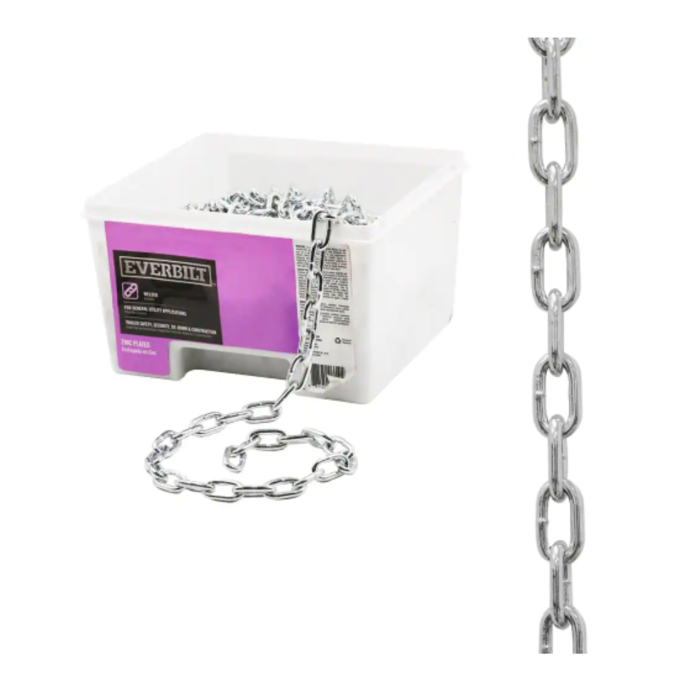 Everbilt 3/16 in. x 100 ft. Grade 30 Galvanized Steel Proof Coil Chain