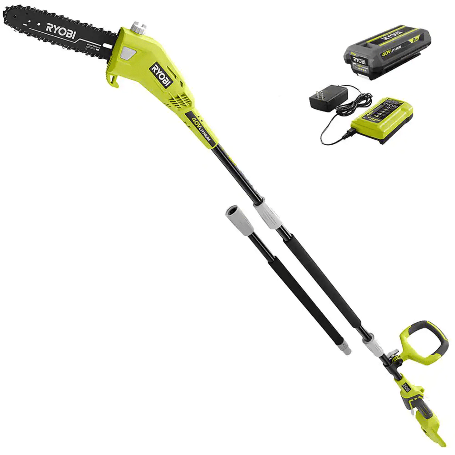 Ryobi 40V 10 in. Cordless Battery Pole Saw with 2.0 Ah Battery and Charger. RY40560