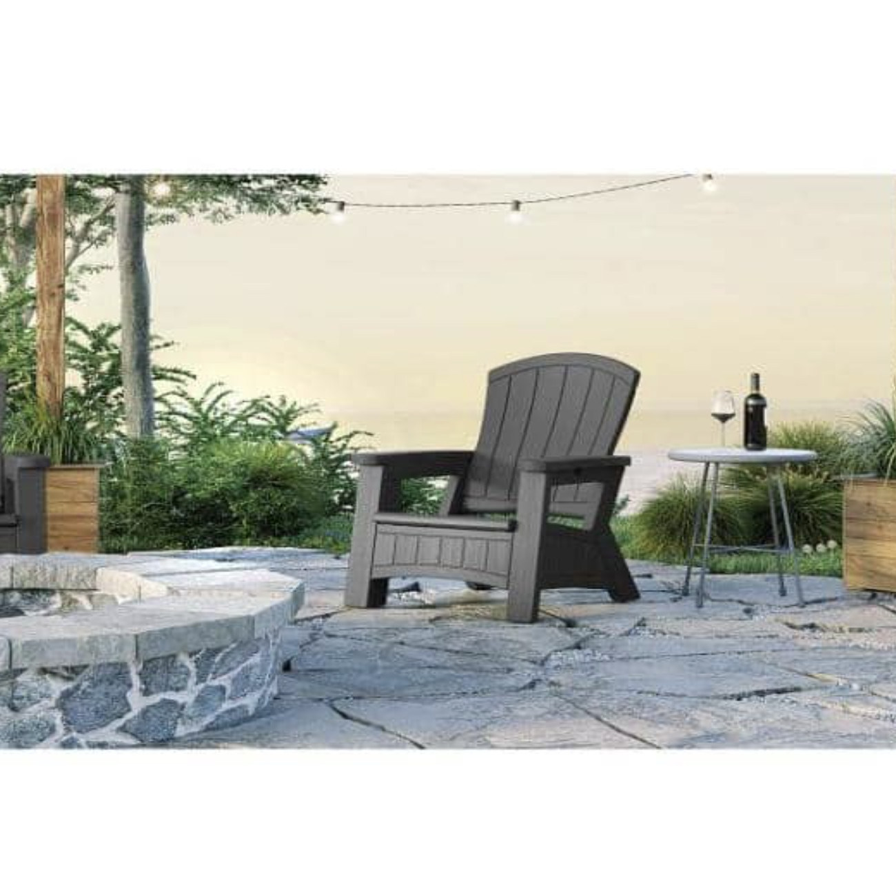 Suncast Peppercorn Plastic Adirondack Chair
