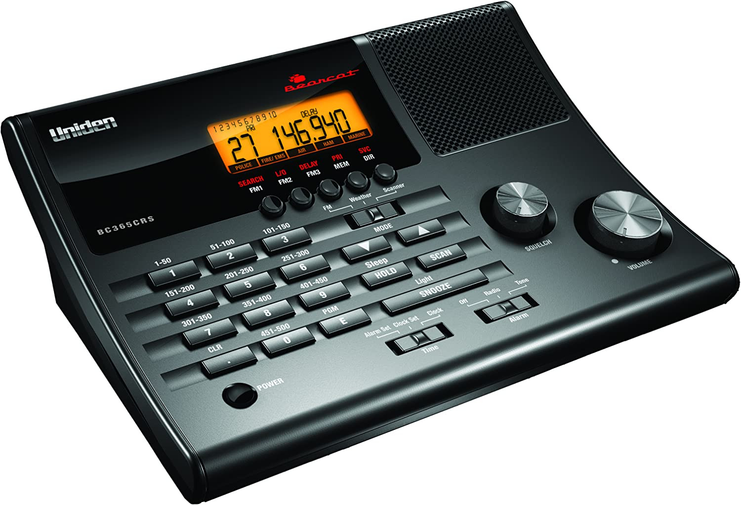 Uniden BC365CRS Alarm Clock 500-Channel Radio Scanner With Weather Alert