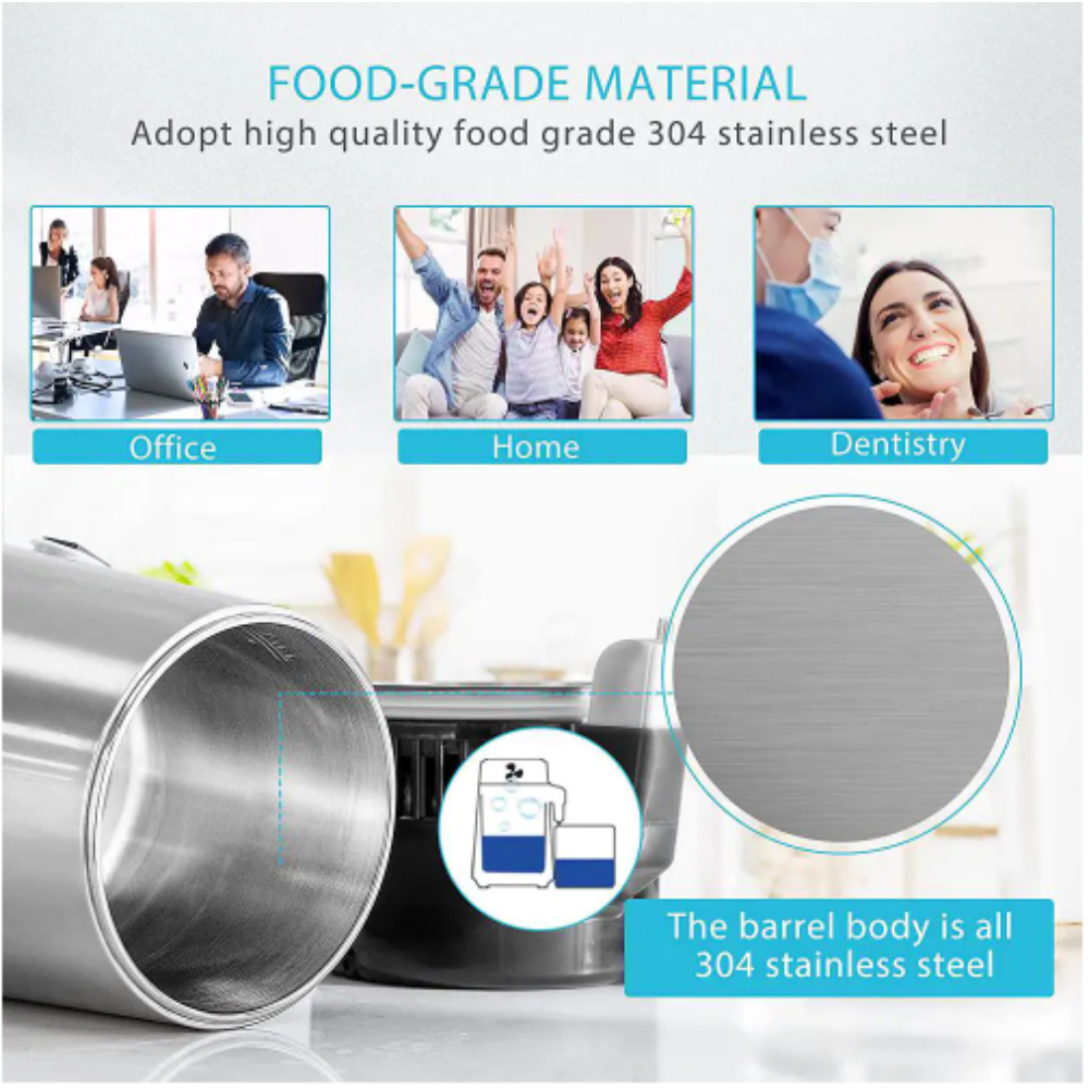 Vivohome 16-Cup Brushed 304 Stainless Steel Water Distiller Machine with a Switch Purifier Filter