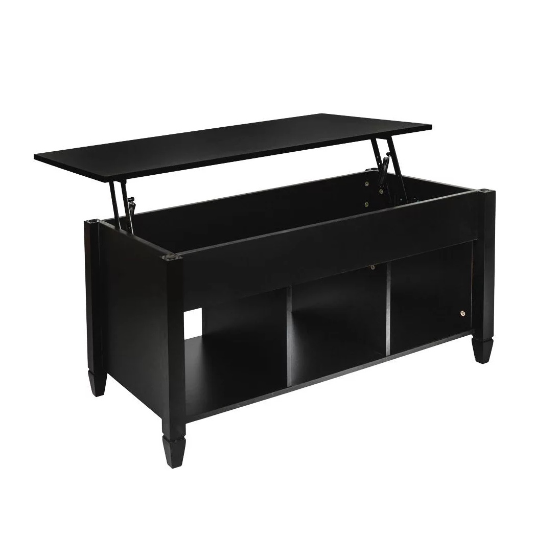 Zimtown Lift Top Coffee Table with Hidden Compartment Wooden Modern Multifunctional Coffee Table Furniture. Black