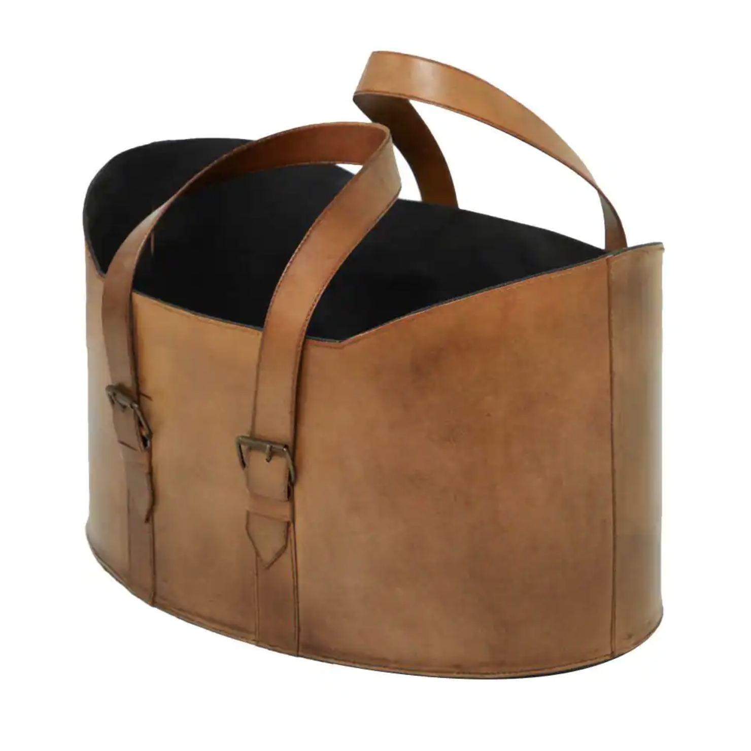 2-Pack Litton Lane Brown Leather Vintage Magazine Rack Holder