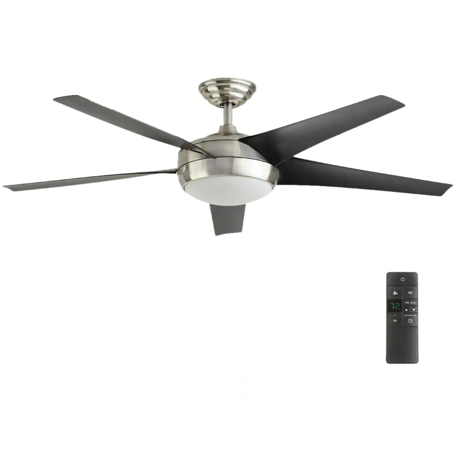 Home Decorators Collection Windward IV 52 in. Indoor LED Brushed Nickel Ceiling Fan