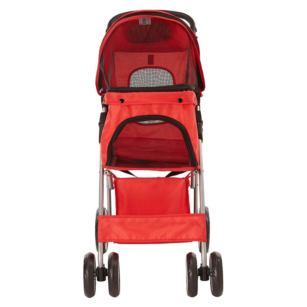 Paws & Pals Folding Dog & Cat Stroller. Red