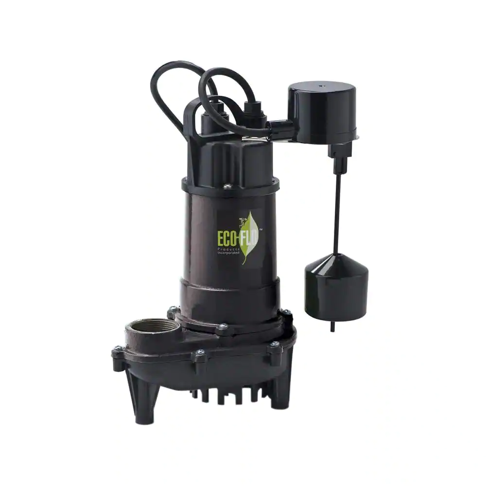Eco Flo 1/2 HP Cast Iron Submersible Sump Pump With Vertical Switch
