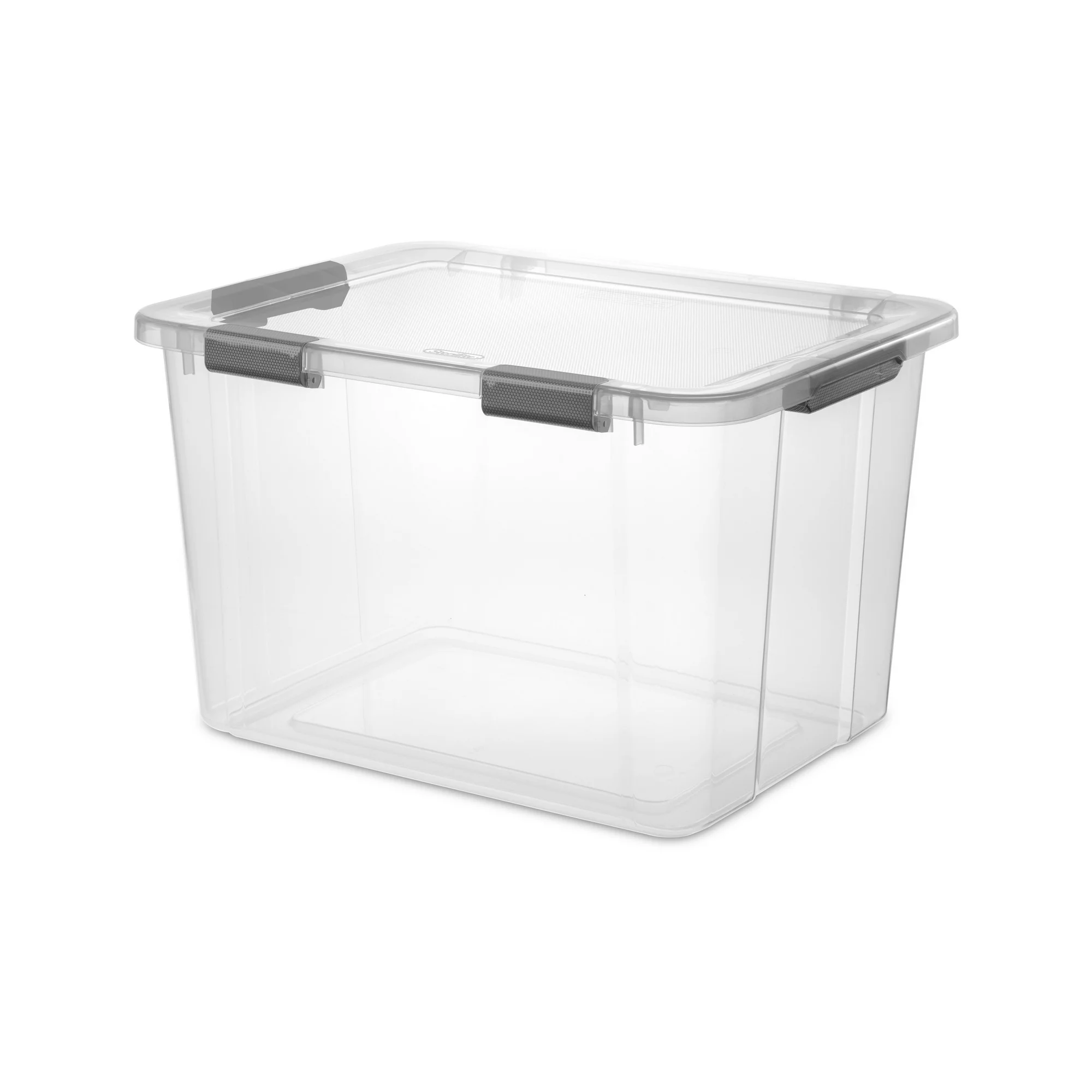 Sterilite 80 Qt. HingeLID Storage Box Plastic. Flat Gray. Set of 4