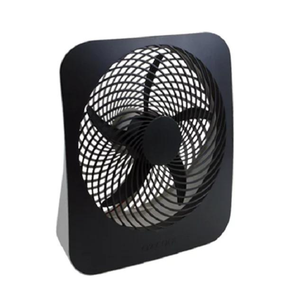 Treva 10 inch Battery Powered Portable 2 Speed Table Fan with Adapter. Black
