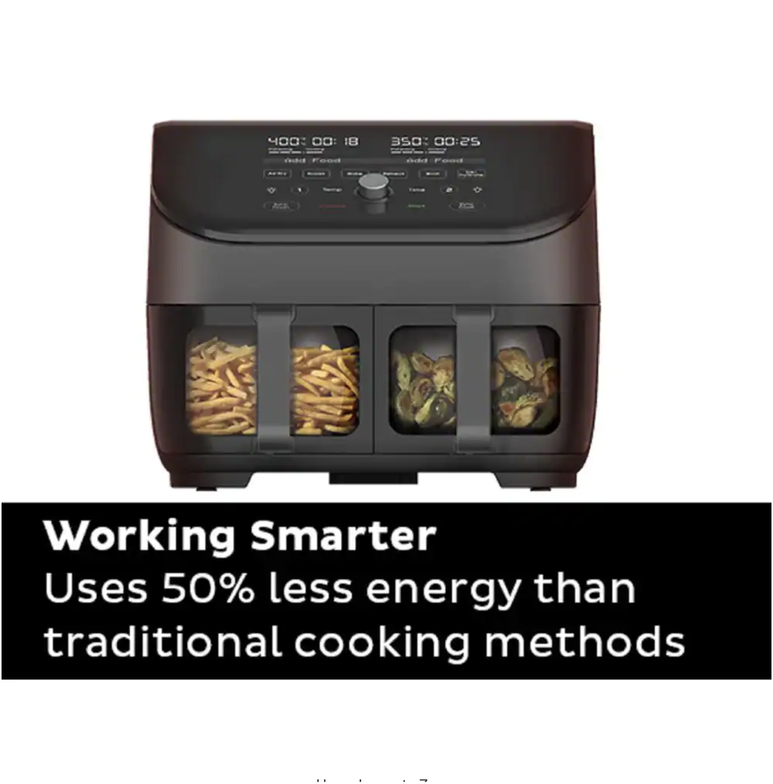 Instant Pot Instant Vortex Plus 8 Qt. Black Dual Basket Air Fryer with ClearCook