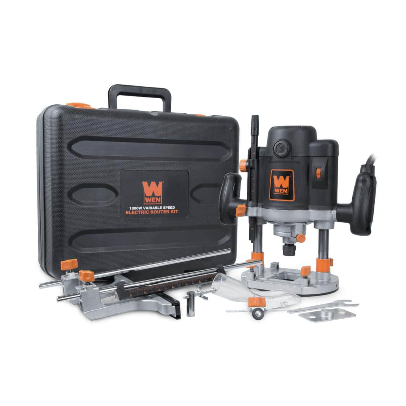Wen 15 Amp Variable Speed Plunge Wood Working Corded Router Kit With Carrying Case And Edge Guide