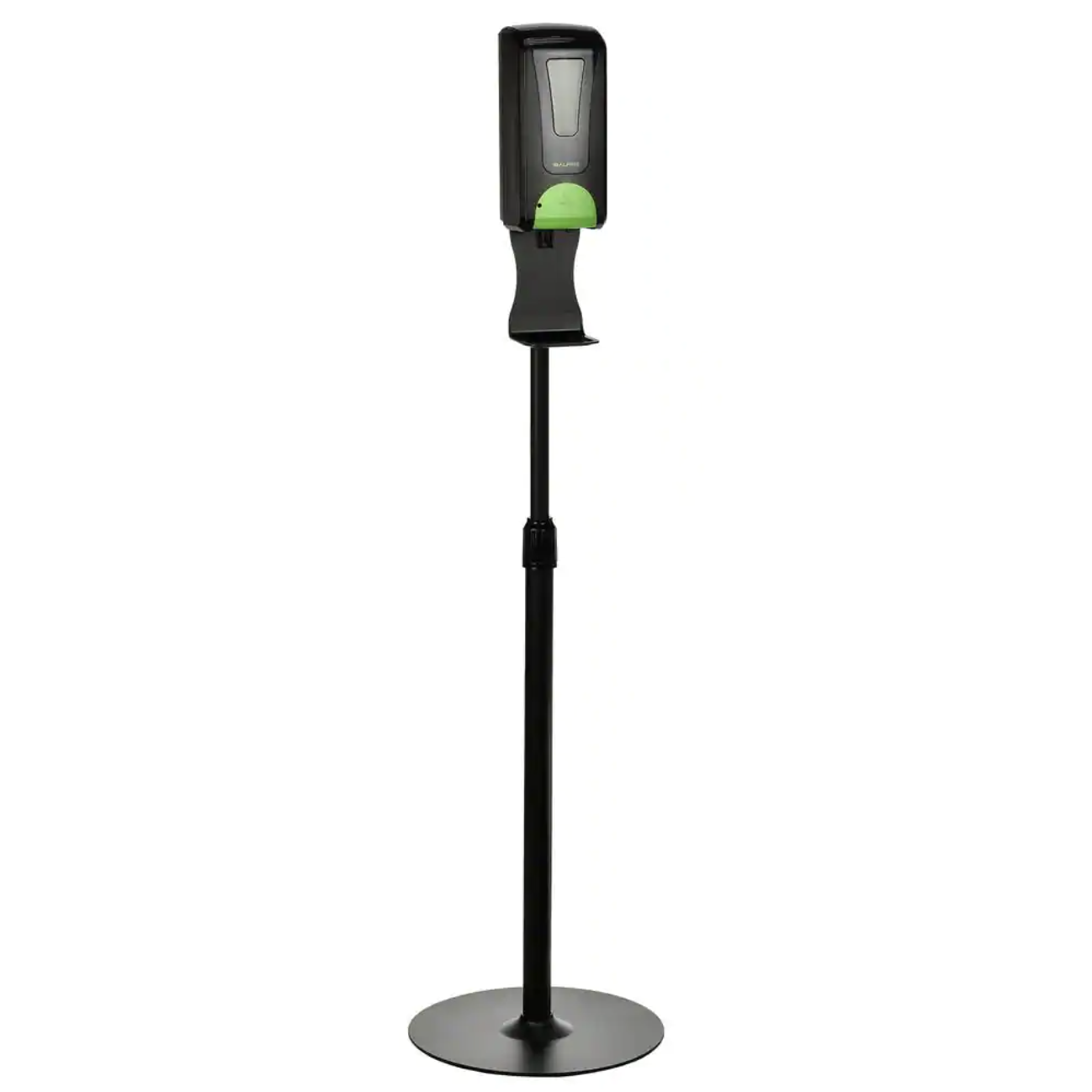 Alpine Industries 40 oz. Wall Mount Automatic Foam Hand Sanitizer Dispenser in Black with Adjustable Floor Stand