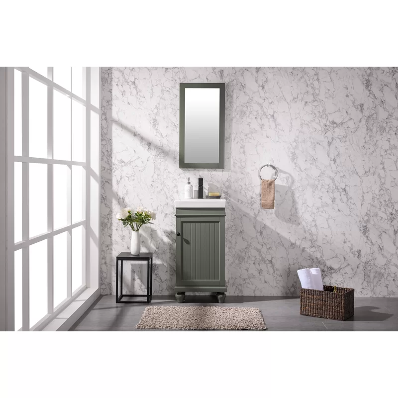Breakwater Bay Malley 17.5” Free-standing Single Bathroom Vanity with Ceramic Vanity Top