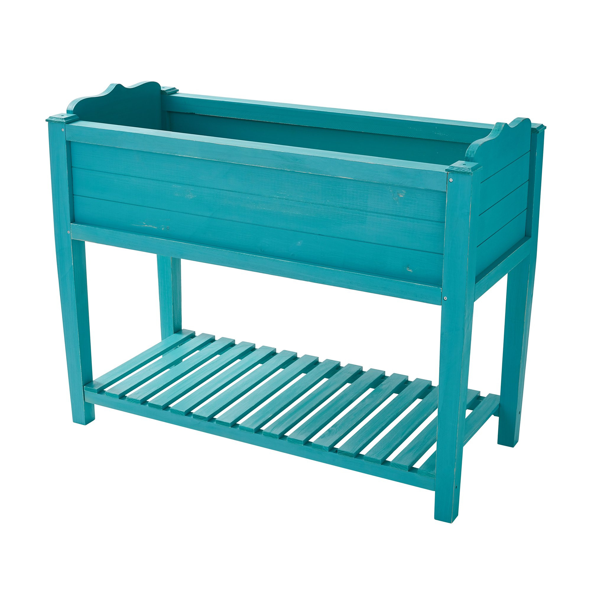The Pioneer Woman Blue Wood Raised Garden Bed. 40.2″ L x 18.2″ W x 32″ H