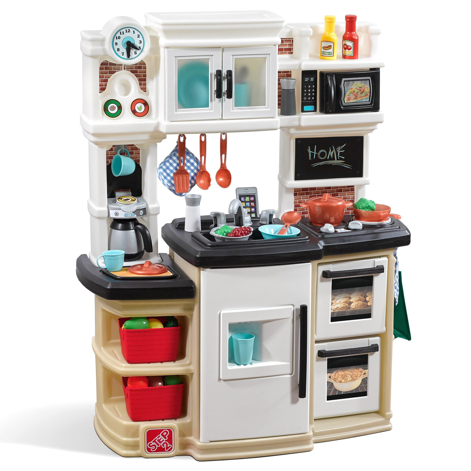 Step2 Great Gourmet Play Kitchen with Storage Bins and Accessory Play Set. Beige