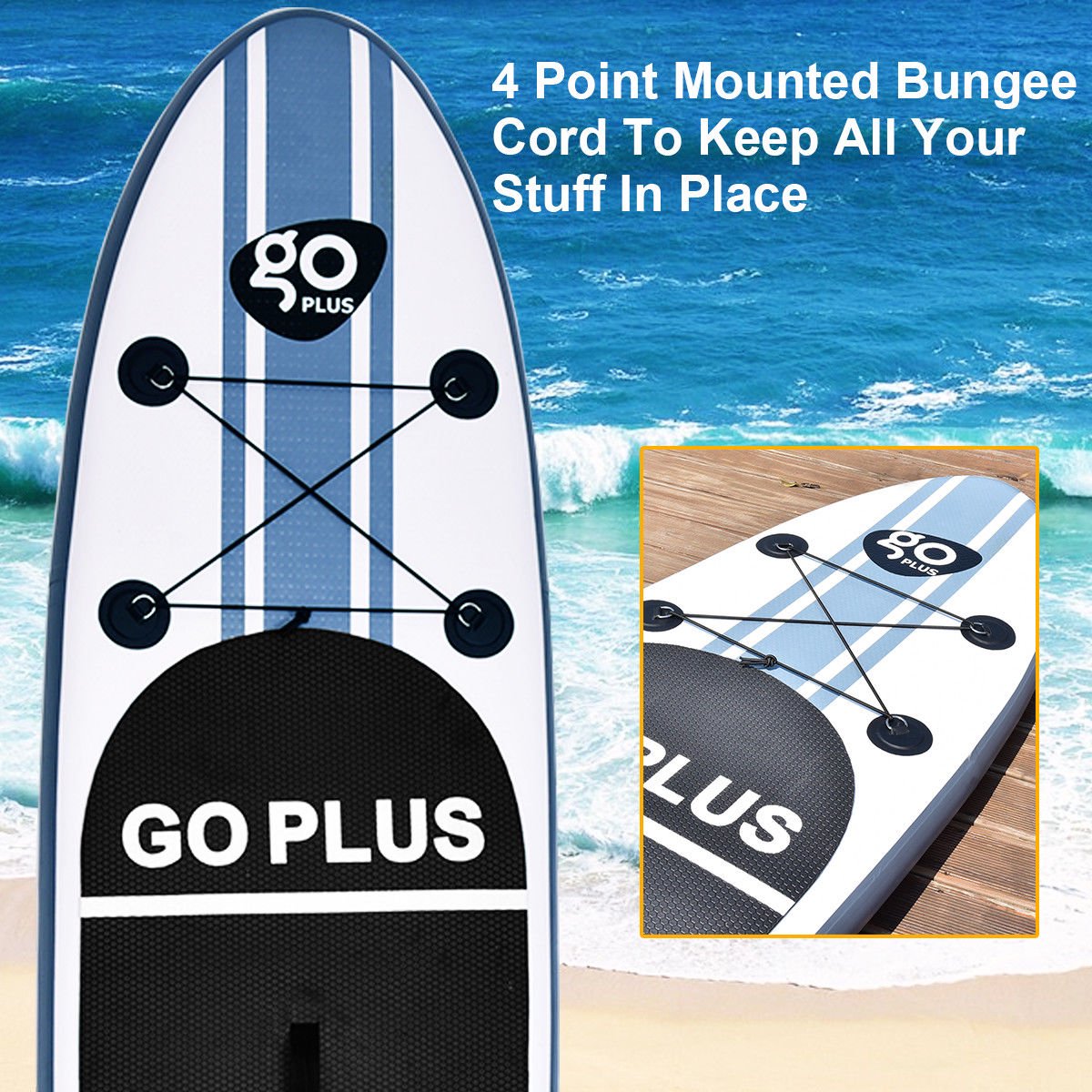 Costway Goplus 10′ Inflatable Stand Up Paddle Board SUP W/Paddle Pump Waterproof Bag