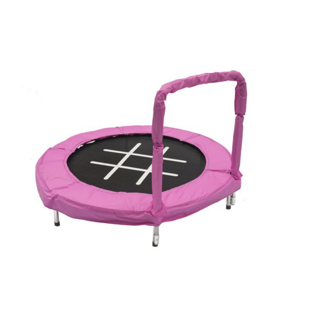 Jumpking Trampoline 4-Foot Bouncer For Kids. Pink Tic-Tac-Toe. Pink/Chalk