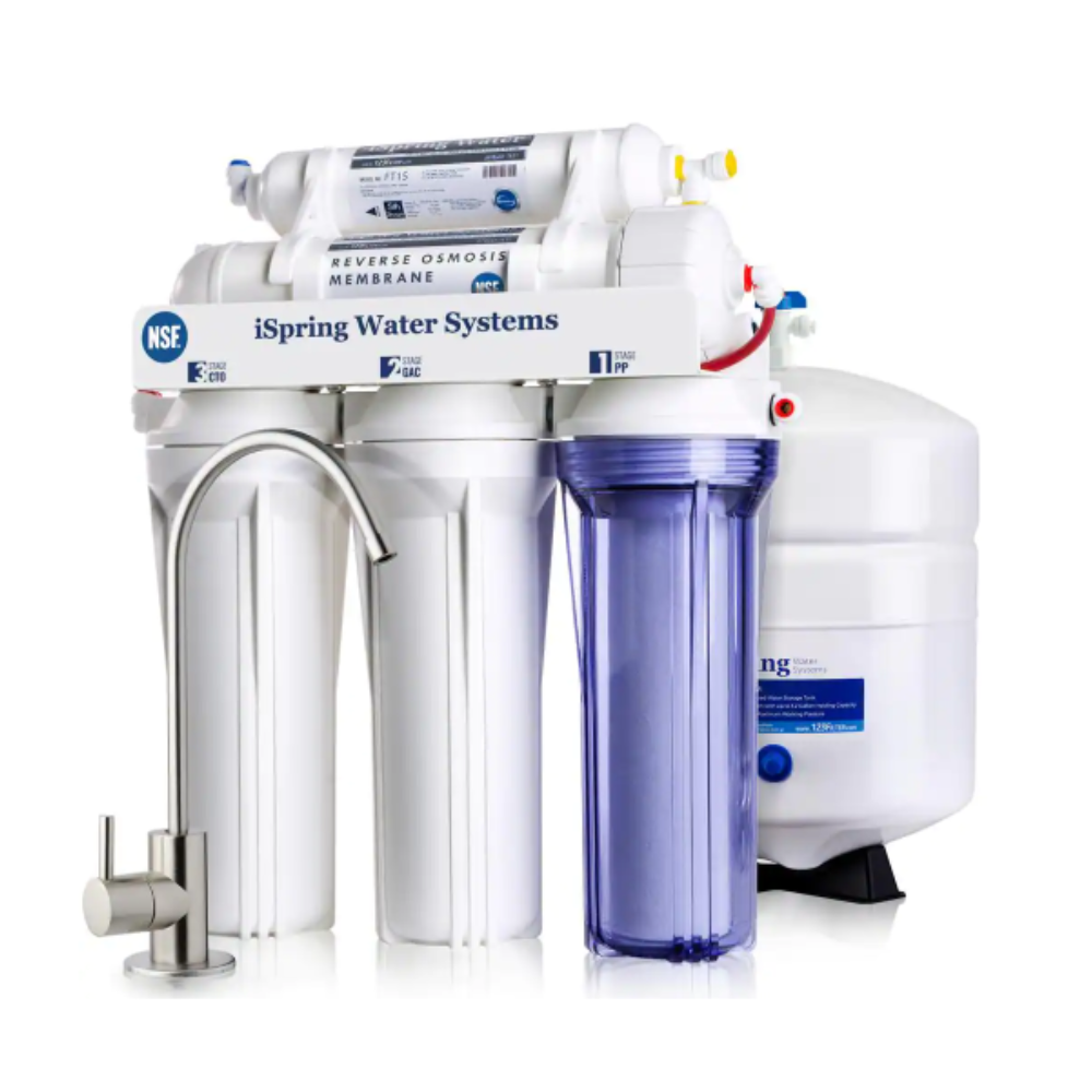 iSpring RCC7 5-Stage Under Sink Reverse Osmosis Drinking Water Filtration System with Quality Filters. 75 GPD. NSF Certified