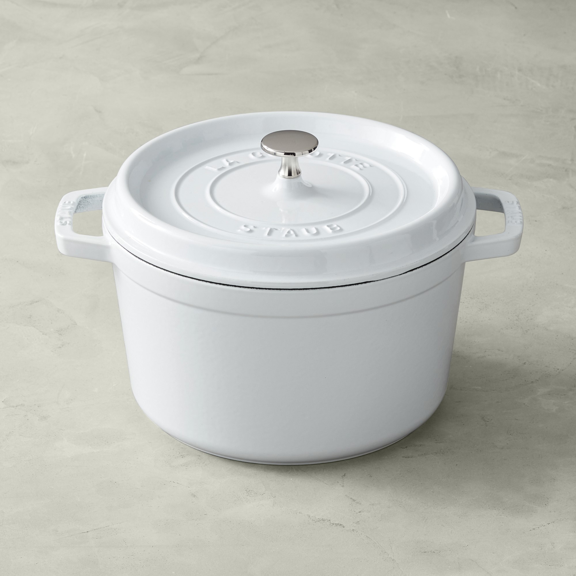 Staub Enameled Cast Iron Deep Oven. 5-Qt.. White