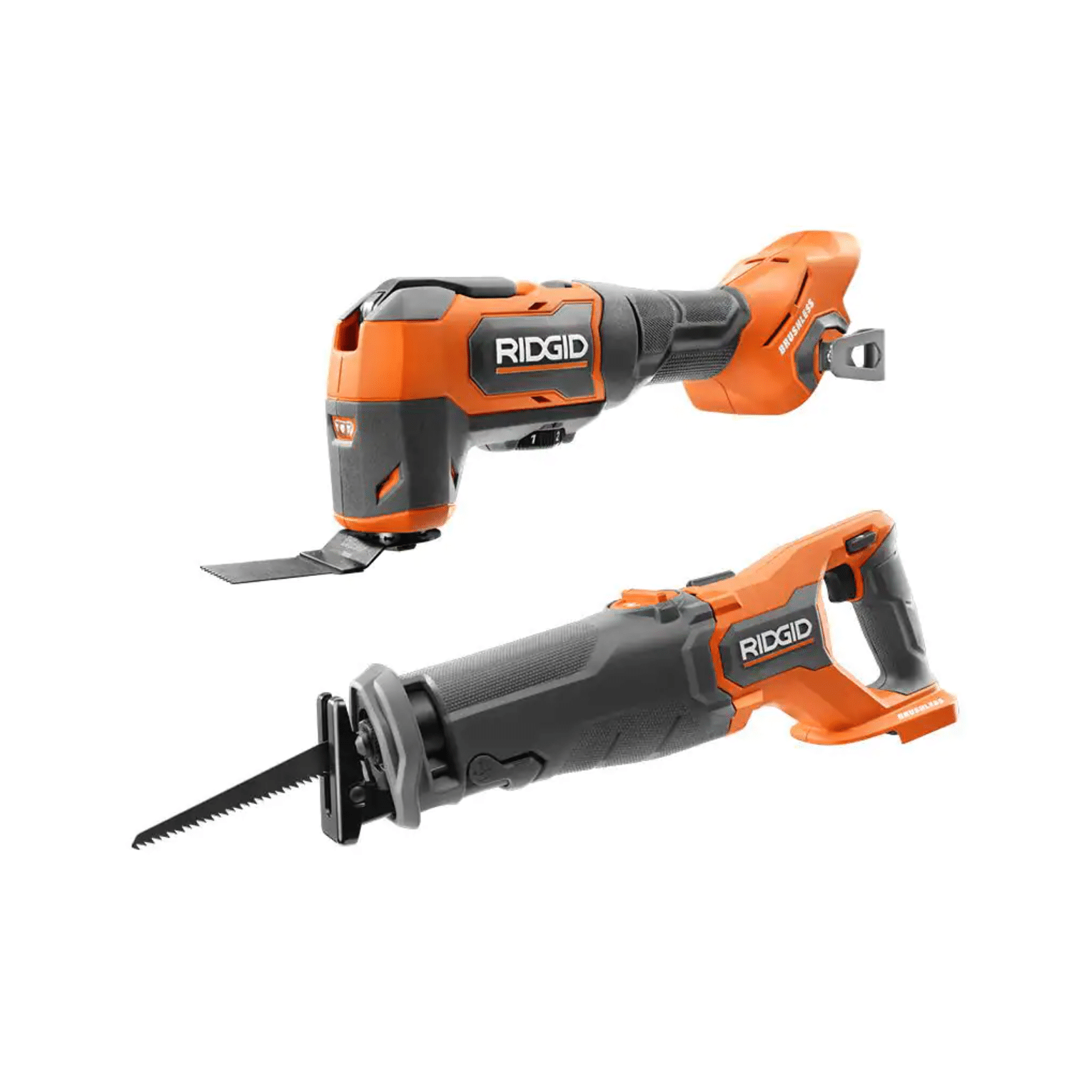 Ridgid 18V Brushless Cordless 2-Tool Combo Kit with Reciprocating Saw & Multi-Tool. Tools Only (R960261SB2N)