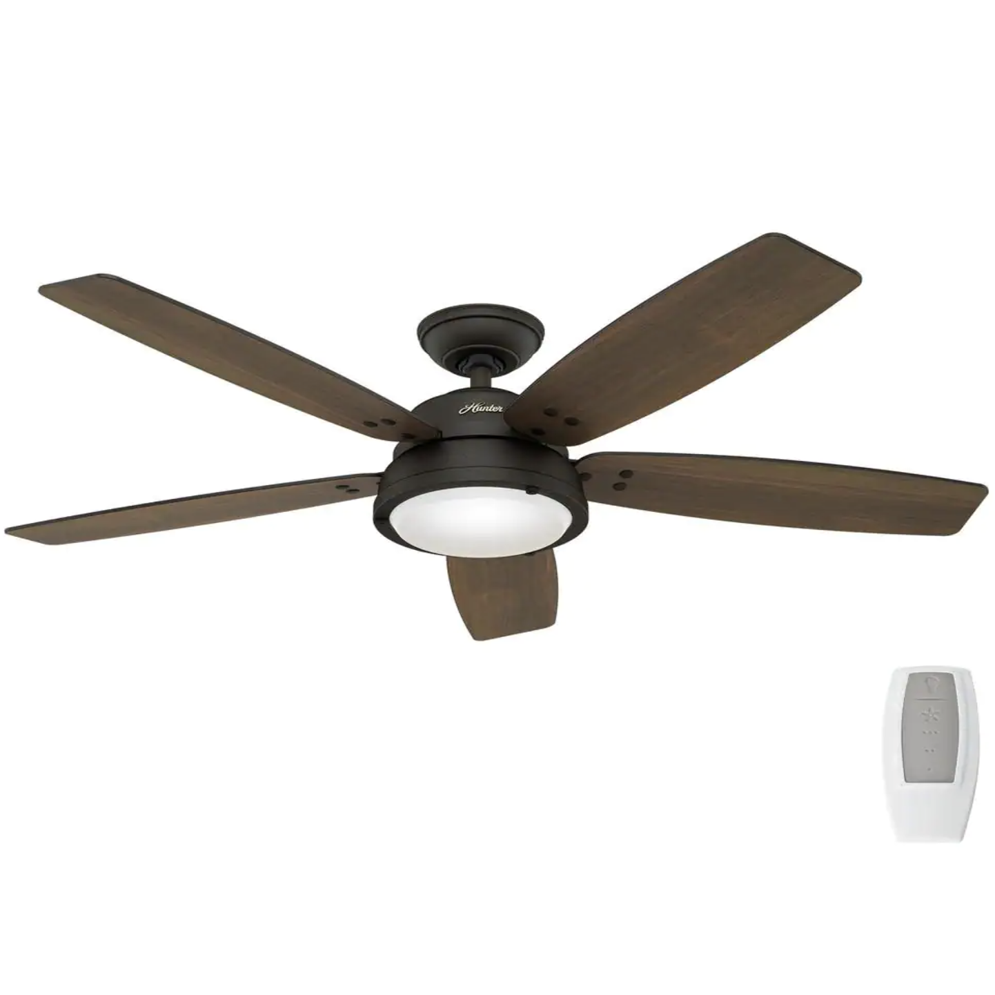 Hunter Channelside 52 in. LED Indoor/Outdoor Noble Bronze Ceiling Fan with Remote Control
