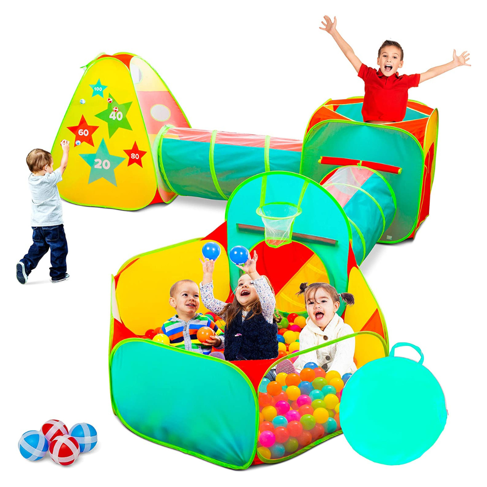 Kiddzery Pop Up Polyester Play Tent. Multi-color