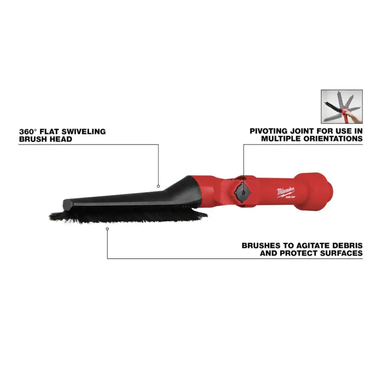 Milwaukee M18 FUEL 6 Gal. Cordless Wet/Dry Shop Vac W/Filter. Hose and AIR-TIP 1-1/4 in. - 2-1/2 in. Brush. Crevice and Nozzle Kit