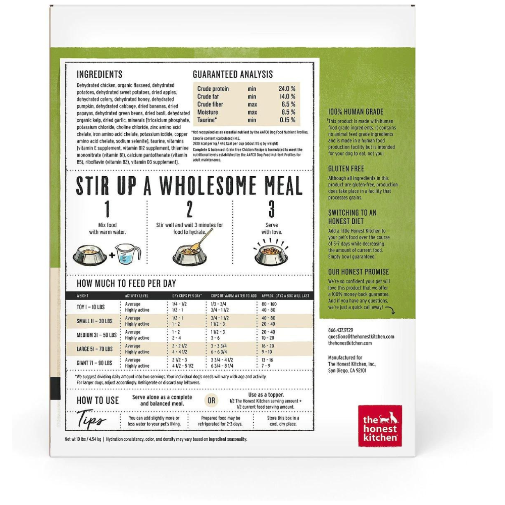 The Honest Kitchen Chicken Recipe Grain-Free Dehydrated Dog Food