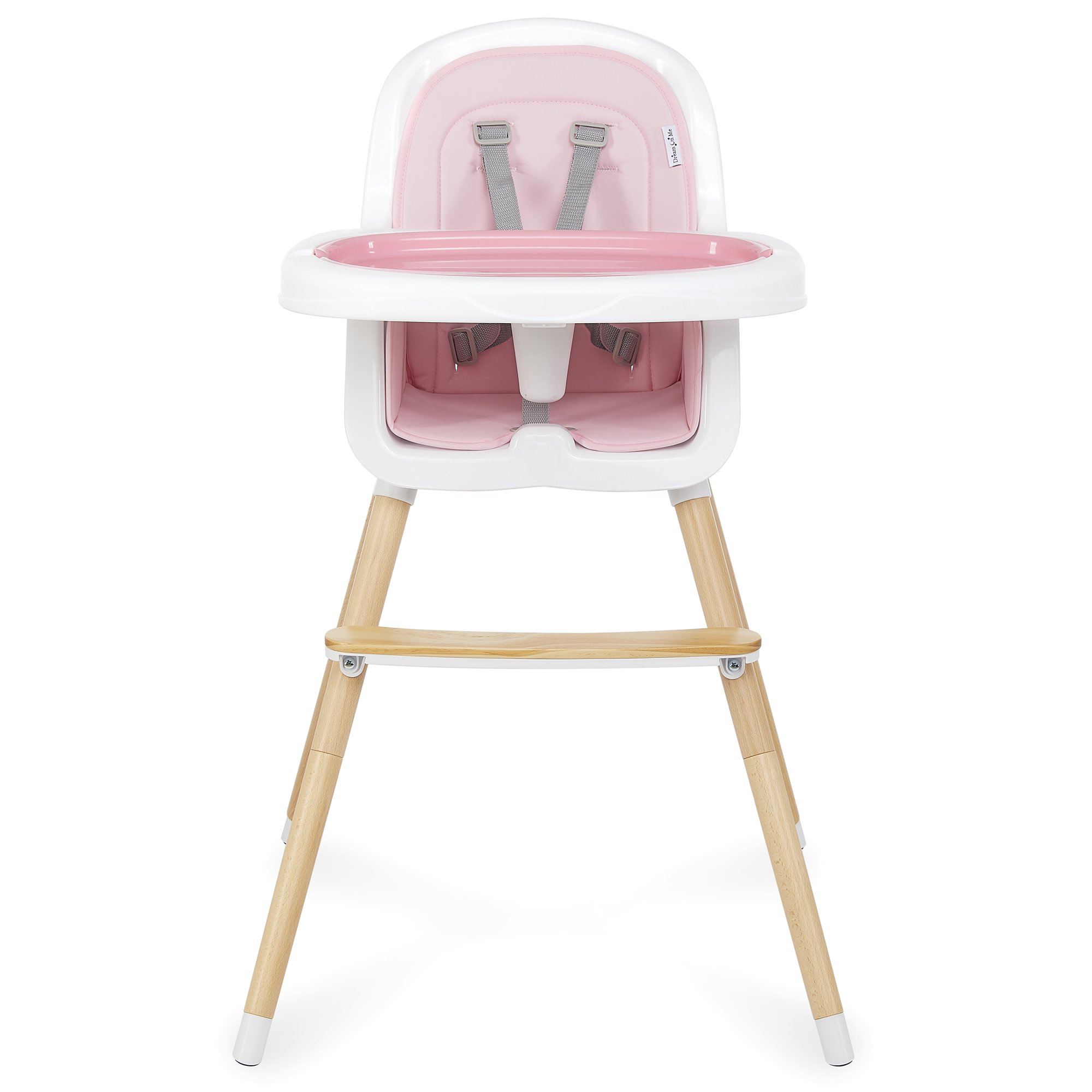 Dream On Me Lulu 2-in-1 Highchair. Convertible. Compact High Chair. Light weight. Portable. Blush Pink