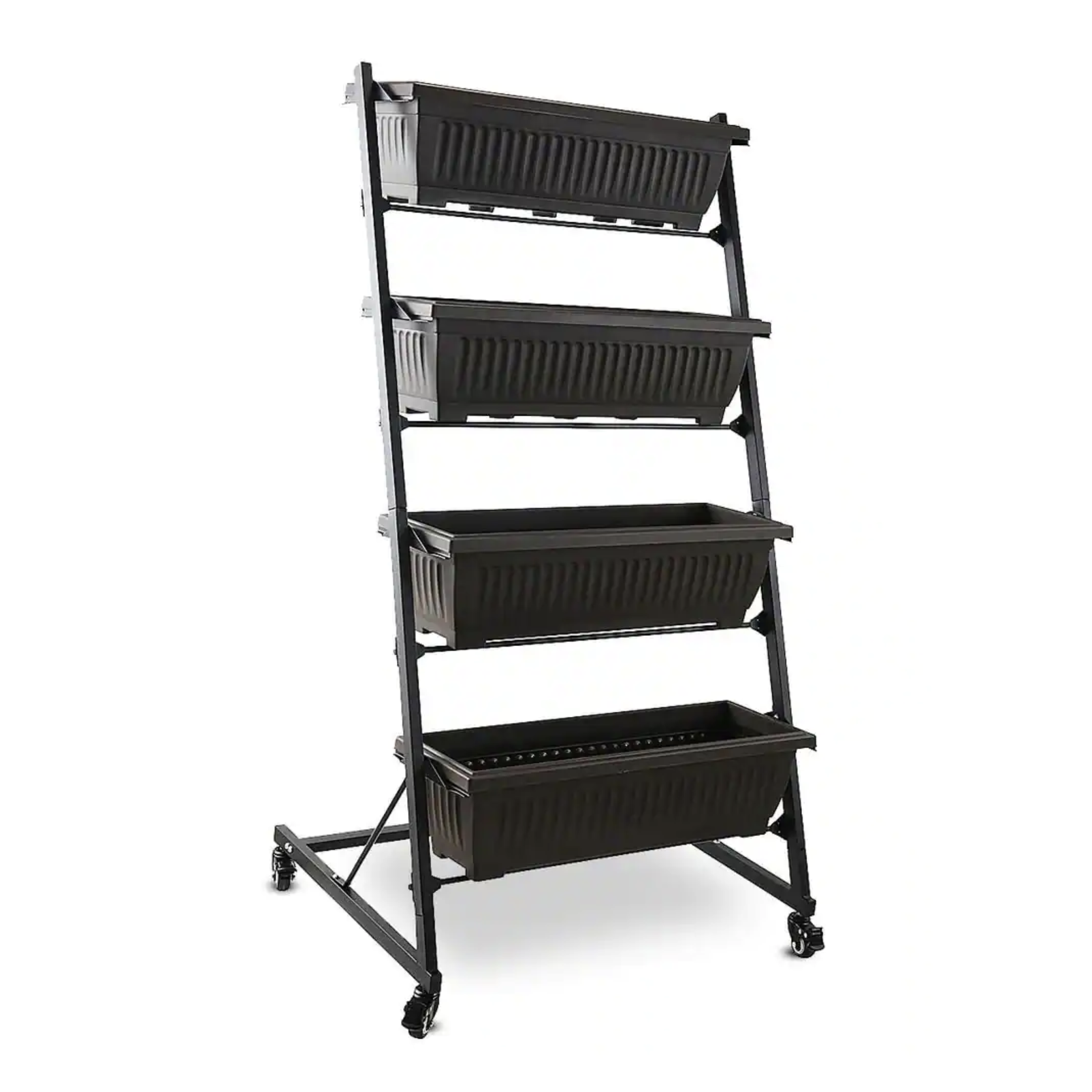 Barton 4-Tier Vertical Raised Garden Galvanized Steel Bed Plant Stand Elevated Vegetables Black/Brown