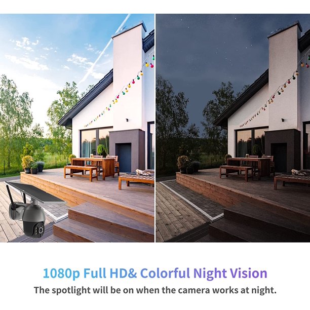 Soliom 3G/4G LTE Outdoor Solar Powered Cellular Security Camera Wireless. Pan Tilt 360 View Spotlight