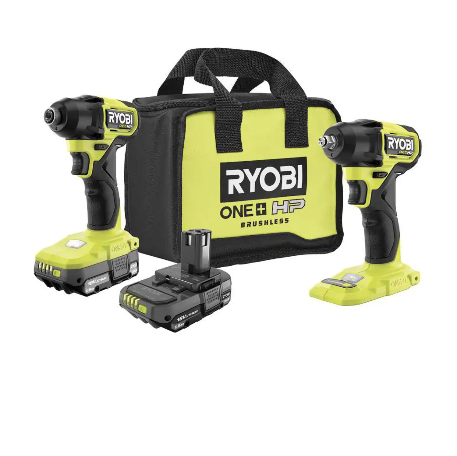 Ryobi ONE+ HP 18V Brushless Cordless Compact 1/4 in. Impact Driver. 3/8 in. Impact Wrench